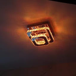 honeywolf 2layer square shape multicolor dimmable for living room, bedroom, resort Chandelier Ceiling Lamp image 3