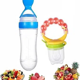 onisha Silicone Baby Food Feeding Bottle with Spoon & fruit feeder with rattle - Silicone-picture-27