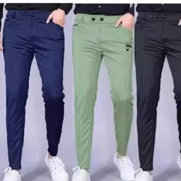 navaso Pack of 3 Men Solid Blue, Light Green, Black Track Pants-picture-15