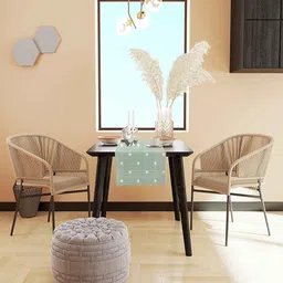 stitchnest Grey Poly Cotton (13 x 60) Polka Dot Printed Table Runner image 4
