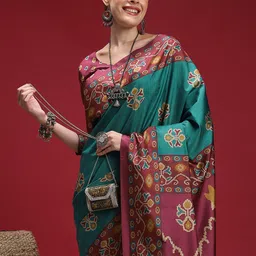 divastri Digital Print Chanderi Silk Blend Saree image 4