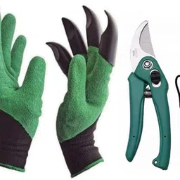 debs care Garden Scissors Pruning Flower Cutter Trimmer & Gloves with Built in Claws Gardening Shoulder Glove-picture-24