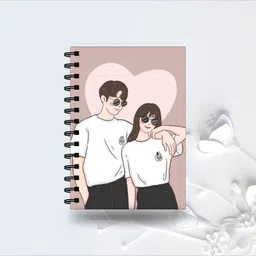 eva retail Girl And Boy Printed Spiral Wire Bound Notebook A5 Notebook Unruled 160 Pages-picture-33