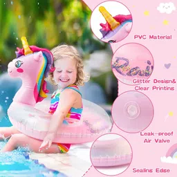 pamidhar Unicorn Swimming Inflatable Float for Adults & Kids,Unicorn Inflatable Pool Inflatable Swimming Pool, Swimming Safety Tube, Pool Accessory, Inflatable Toy Pump image 2