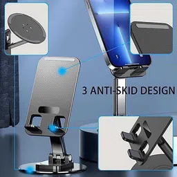 SAASO PHONE STAND 360 ROTATION HEIGHT & ANGLE ADJUSTABLE FOR PHONE & TABLET Mobile Holder image 3