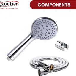 exootica 5-Function Hand Shower Set with Hose Pipe & Wall Hook, Handheld image 5