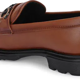 aadi Men's Tan Leather Comfortable Lightweight Fashionable Slip On Outdoor Casual Loafers For Men image 4