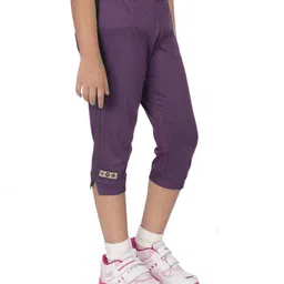 ocean race Plus Size (3/4 th Pant) Regular Fit Women Purple Capri image 2