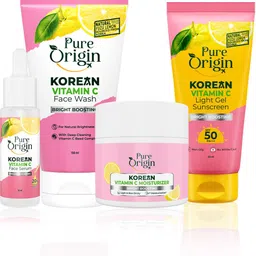 pure origin Korean Skincare Combo : Face Wash, 30ml Serum, Moisturizer & Light Gel Sunscreen with SPF 50 PA++++-picture-22