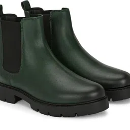 roadster Rugged Elegance Forest Green Boots For Women image 4