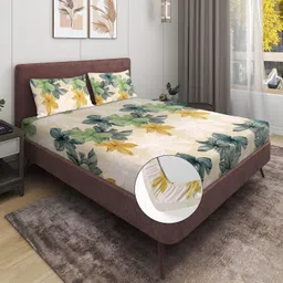 shophox Woolen Double, King Fitted (Elastic) 300 TC Printed Bedsheet-picture-10