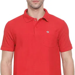lux nitro Men Solid Polo Neck Pure Cotton Red T-Shirt-picture-18