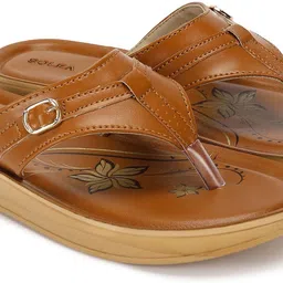 paragon Women PUK7010L Women's Slip On Flat Tan Sandals|Durable Dailywear Sandals Flats Sandal-picture-14
