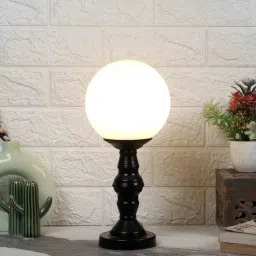 decorativeray Frosted White & Black Glass & Metal Table Lamp-picture-32
