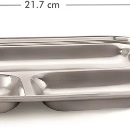 neelam Stainless Steel Pav Bhaji/Compartment Plates, Set of 4 Pcs Sectioned Plate image 4
