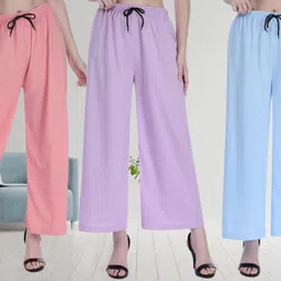 irha Women Regular Fit Multicolor Viscose Rayon Trousers image 1