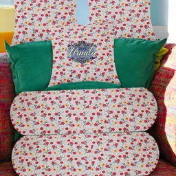 urmila creation Microfibre Bolster Pack of 5 Floral 2 Bolster 3 Cushion-picture-30