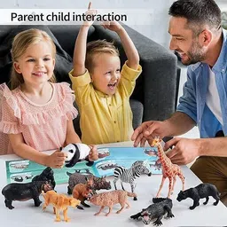 3 jokers Mini Jungle Animals Figure Toys Play Set | 12 Pieces | Realistic-picture-23