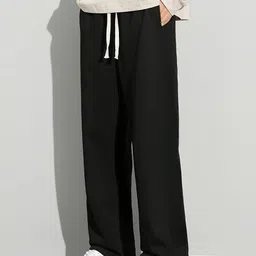 warcourt Men Loose Fit Black Cotton Blend Trousers image 2