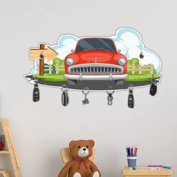 millionminds Decorative Vintage Car Key Organizer For Wall Stylish Home Décor Gift Items Wood, Stainless Steel Key Holder-picture-47