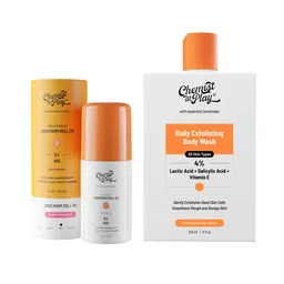 Chemist at Play Set of Daily Exfoliating Body Wash - 236ml & Peach Underarm Roll On - 40ml image 1