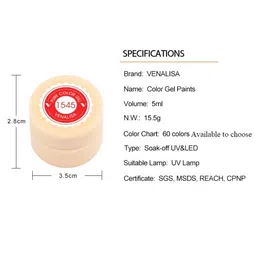 VENALISA Pure Color LED & UV Gel Nail Polish 5 ml - 1554 image 4