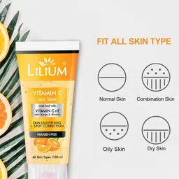 Lilium Vitamin C Face Wash with Orange & Aloe Vera - 100 ml image 4