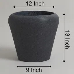 yuccabe italia 12 Inch Round Grey Polymer Floor Planter image 3