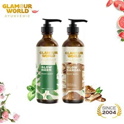 Glamour World Ayurvedic Glow Set Of 2 Neem & Sandal Body Wash 200 ml Each image 2