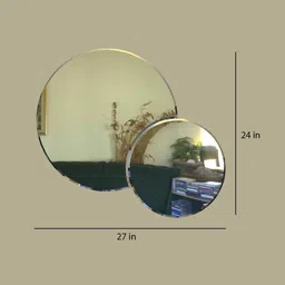 vibecrafts Scandinavian Frameless Beveled Dual Circular Wall Mirror image 3