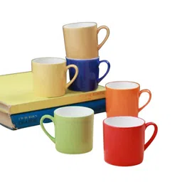 CLAY CRAFT Red & Green 6 Pieces Ceramic Glossy Cups 180 ML Each image 3