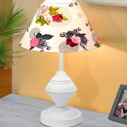homesake Farmhouse Matt Table Lamp, Fabric Shade, E27 Holder, Urn, Rose image 1