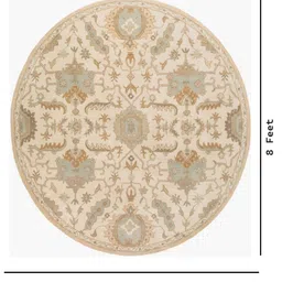 surya living Brown Floral Wool Round Hand Tufted Carpet image 3