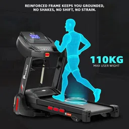 powermax fitness TDM-96M with Massager, Bluetooth for app, ipad holder, Foldable Manual Incline Treadmill image 5