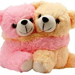 saubhagye Soft Plush Couple Teddy Bear for Valentines Gift - 9.8 Inch(Pink and Cream) - 25 cm image 2