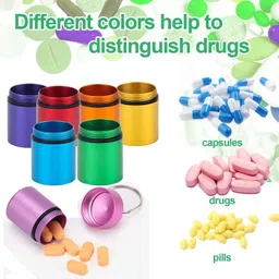 shoponil Pill Organiser, Aluminium Alloy Pill Box 7 Day, Waterproof Medication Organizer, Decorative Medicine Box for Home Pill Box image 3