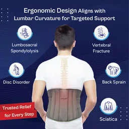 tata 1mg Lumbar Sacral Belt With 5 Flexible Splints Lumbar Support Back / Lumbar Support image 3