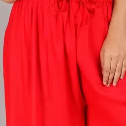 verni Women Flared Red Pure Cotton Trousers image 4