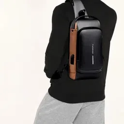 xelcis Black Men & Women Sling Bag Black_ Brown Men & Women Shoulder Bag Sling Bag Business Men g Port image 3