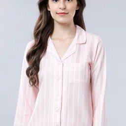 tokyo talkies Women Regular Fit Striped Spread Collar Casual Shirt-picture-16