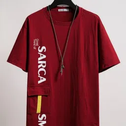 autna Men Printed Round Neck Cotton Blend Red T-Shirt-picture-25