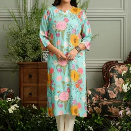 sangria Women Solid Viscose Rayon Straight Kurta-picture-41