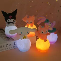 arrx Kuromi Sanrio 3D Ball Night Lamp USB Table Lamp Colorful LED Table Lamp image 5