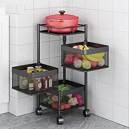 eversun 3layer 360 Degree Rotating Trolley Iron Kitchen Trolley-picture-19