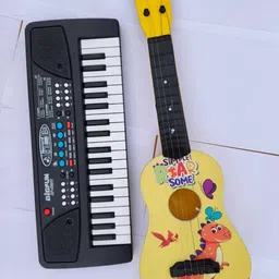 kmc kidoz Combo Piano for Kids with Mic Recorder Music & Printed Guitar Toy 4-String-picture-23