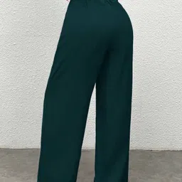 whisq Pack of 2 Women Regular Fit Purple, Green Cotton Blend Trousers image 3