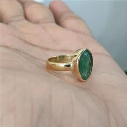 zayron Brass Emerald Gold Plated Ring image 3
