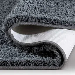 obsessions Dark Grey Solid Polyester 24x16 Inches AntiSkid Bath Mat image 4