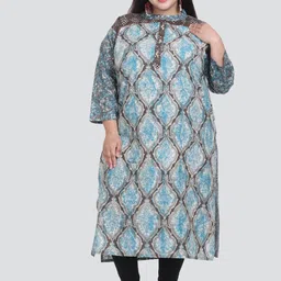 Elthia Plus Size Ethnic Motifs Printed Cotton Kurta-picture-13