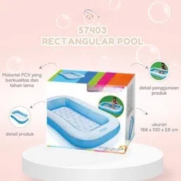 kindertales 5ft Vinyl Inflatable (IND*6504) Rectangular Swimming Pool With Free Pump Inflatable Swimming Pool image 4